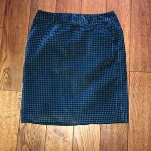 Teal/Navy houndstooth skirt (Size 8)